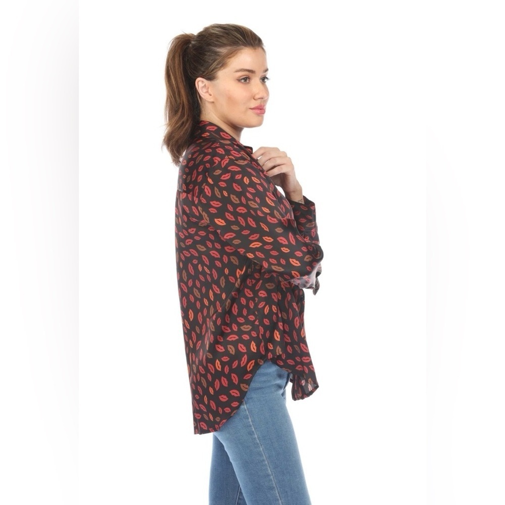 🆕 Johnny Was Workshop 100% SILK Amora Boxy Charmeuse Shirt Boho Chic NWOT